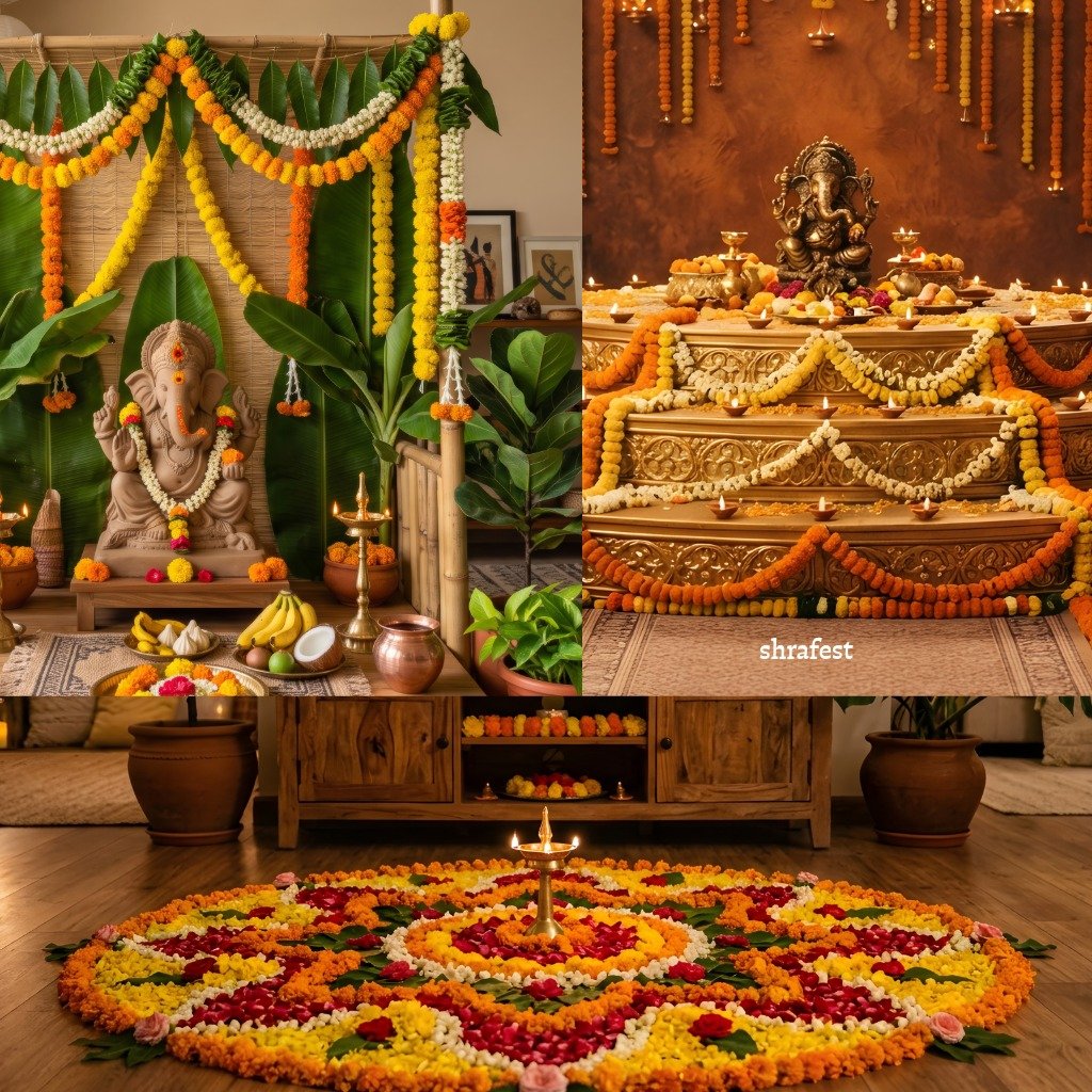 Ganpati decoration at home
